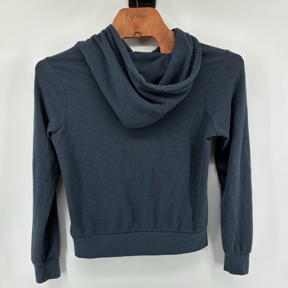 Aviator Nation 5 Stripe Zip Up Hoodie Navy Blue Charcoal Grey Large Made in USA - Picture 3 of 8